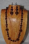+MBADS #04-1020  "Brown & Black Bead Necklace & Earring Set"