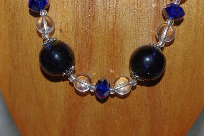 +MBADS #04-983  "Blue & Clear Bead Necklace & Earring Set"