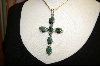 +MBA #REC    6 Stone Emerald Sterling Cross