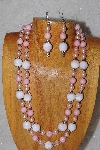 +MBADS #05-0049  "Pink Glass Bead Necklace & Earring Set"