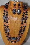 +MBADS #05-0038  "Black & Pink Bead Necklace & Earring Set"