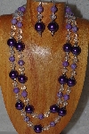 +MBADS #05-0111  "Purple & Clear Bead Necklace & Earring Set"