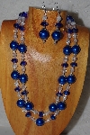 +MBADS #05-0106  "Blue & Clear Bead Necklace & Earring Set"