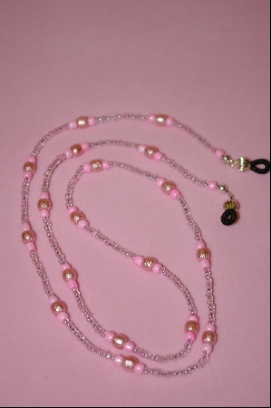 +MBA #2-143  "Fancy Textured Pink Glass Pearls"