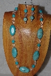 +MBASS #0003-0111  "Blue & Clear Bead Necklace & Earring Set"