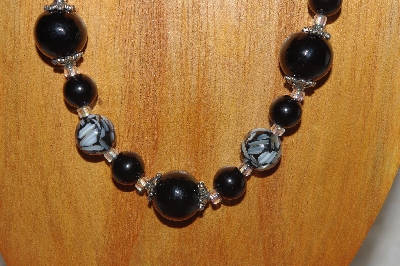+MBASS #0003-0147  "Black Bead Necklace & Earring Set"