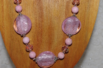 +MBASS #0003-0067  "Pink Bead Necklace & Earring Set"