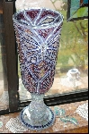 +MBA #421  "Large Hand Mosiaced Glass Floor Vase