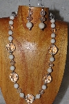 +MBAHB #58-0089  "Clear & White Bead Necklace & Earring Set"