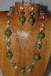 +MBAHB #58-0071  "Green & Clear Bead Necklace & Earring Set"