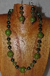 +MBAHB #58-0058  "Green Bead Necklace & Earring Set"