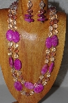 +MBAHB #58-0192  "Pink & Clear Bead Necklace & Earring Set"