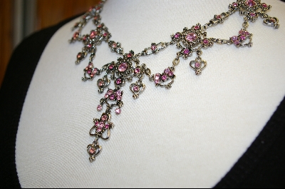 +  Elegant Pink Crystal Necklace