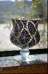 +MBA #3-014  "Set Of 2 Elegant Stained Glass Candle Holders