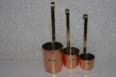 +MBAVG #101-0059  "Set Of 3 Copper Tall Measuring Cups"