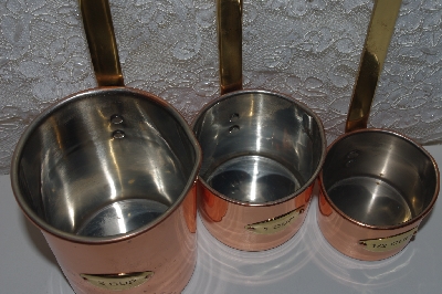 +MBAVG #101-0059  "Set Of 3 Copper Tall Measuring Cups"