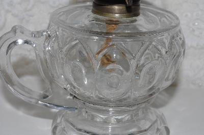 +MBAVG #101-0033  "Small Vintage Clear Glass Kerosene Lamp"