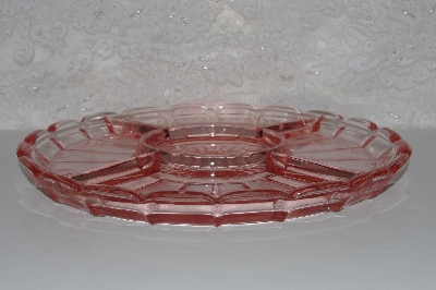 +MBAVG #101-0028  "Vintage Pink Depression Glass Serving Platter"