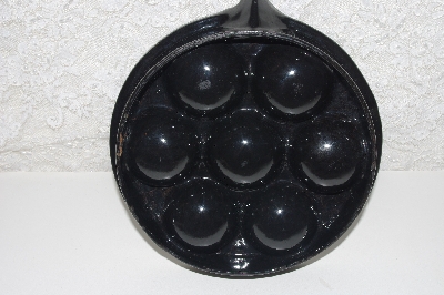 +MBAVG #101-0232  "Black Enameled Cast Iron Aebleskiver Pan"