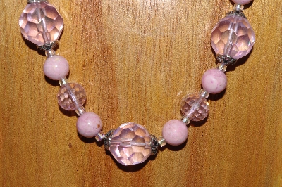 +MBAMG #100-0156  "Pink Bead Necklace & Earring Set"