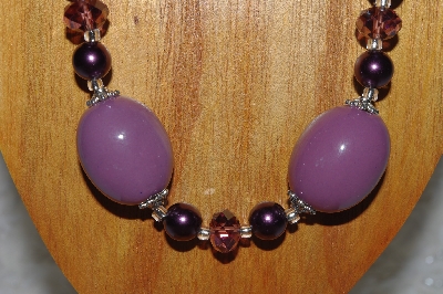 +MBAMG #100-0233  "Purple Bead Necklace & Earring Set"