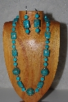 +MBAMG #100-0249  "Blue Bead Necklace & Earring Set"