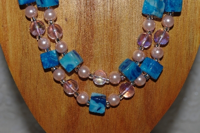 +MBAHB #033-0060  "Crazy Lace Agate & Mixed Bead Necklace & Earring Set"