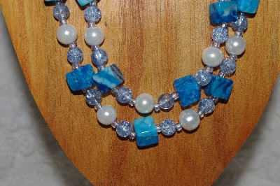 +MBAHB #033-0055  "Crazy Lace Agate & Mixed Bead Necklace & Earring Set"