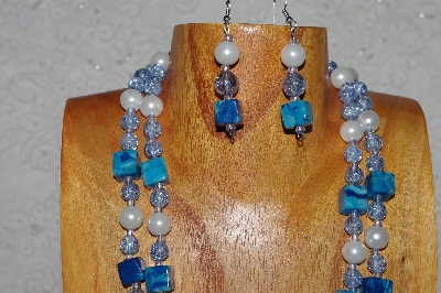 +MBAHB #033-0055  "Crazy Lace Agate & Mixed Bead Necklace & Earring Set"