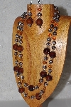 +MBAHB #033-0041   "Brown Porcelain & Mixed Bead Necklace & Earring Set"