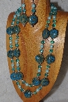 +MBAHB #033-0011  "Blue Porcelain & Mixed Bead Necklace & Earring Set"