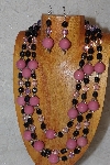 +MBAHB #033-0119  "Pink Porcelain & Mixed Bead Necklace & Earring Set"