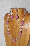 +MBAHB #033-308  "Pink Porcelain & Mixed Bead Necklace & Earring Set"