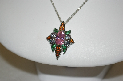 +MBA #CW-MCPR  "Charles Winston Multi Colored Cz Pendant & Matching Ring