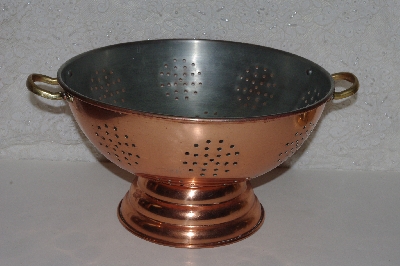 +MBA #524-0095 "Vintage Extra Large Copper With Nickle Lining Strainer"