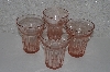+MBA #524-0048  "Vintage Set Of 4 Queen Mary Pink Glass's"