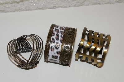 +MBAHB #2800-0109 "Set Of 3 Brass Plated Cuff Bracelets"