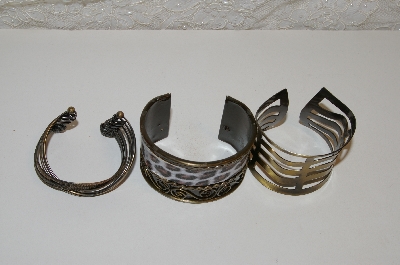 +MBAHB #2800-0109 "Set Of 3 Brass Plated Cuff Bracelets"