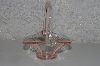+MBAMG #108-0025  "Vintage Mini Pink Glass Basket"