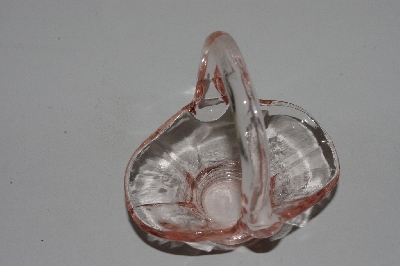 +MBAMG #108-0025  "Vintage Mini Pink Glass Basket"