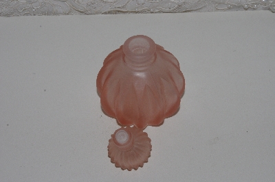 +MBAMG #108-0156  "Fancy Satin Pink Glass Perfume Bottle"
