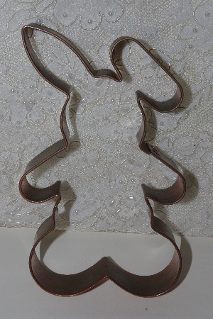 +MBAMG #108-0144  "Older Solid Copper Large Rabbit Cookie Cutter"