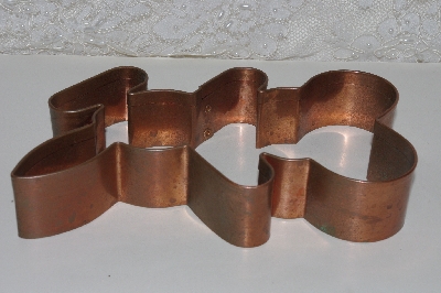 +MBAMG #108-0144  "Older Solid Copper Large Rabbit Cookie Cutter"