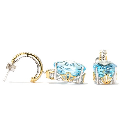 +MBA #134281  "24.08 CTW Swiss & London Blue Topaz Earrings"