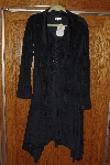 +MBACF #598-0045   " Black Velvet  Cross-Laced Bodice Long Coat"