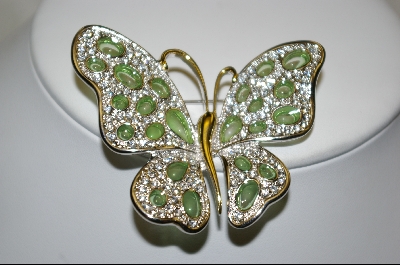 +Nolan Miller Green  Cathedral ButterFly Pin