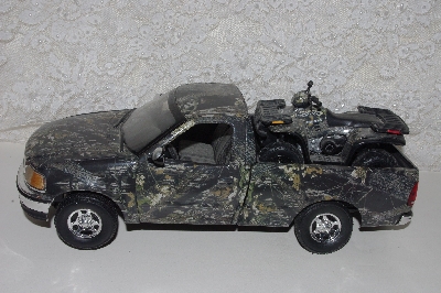 +MBACF #999-0019  "Diecast F-150  Ford Camo Truck With Diecast Polaris 4 Wheeler"
