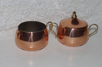 +MBAAF #0013-0011  "Older Copper Cream & Sugar Set"