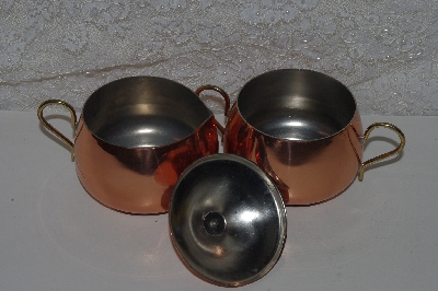 +MBAAF #0013-0011  "Older Copper Cream & Sugar Set"