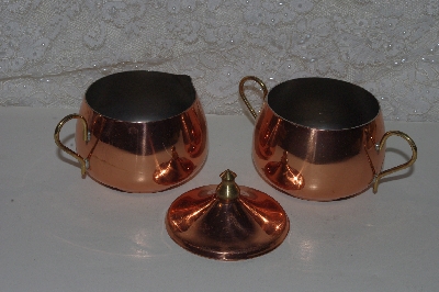 +MBAAF #0013-0011  "Older Copper Cream & Sugar Set"